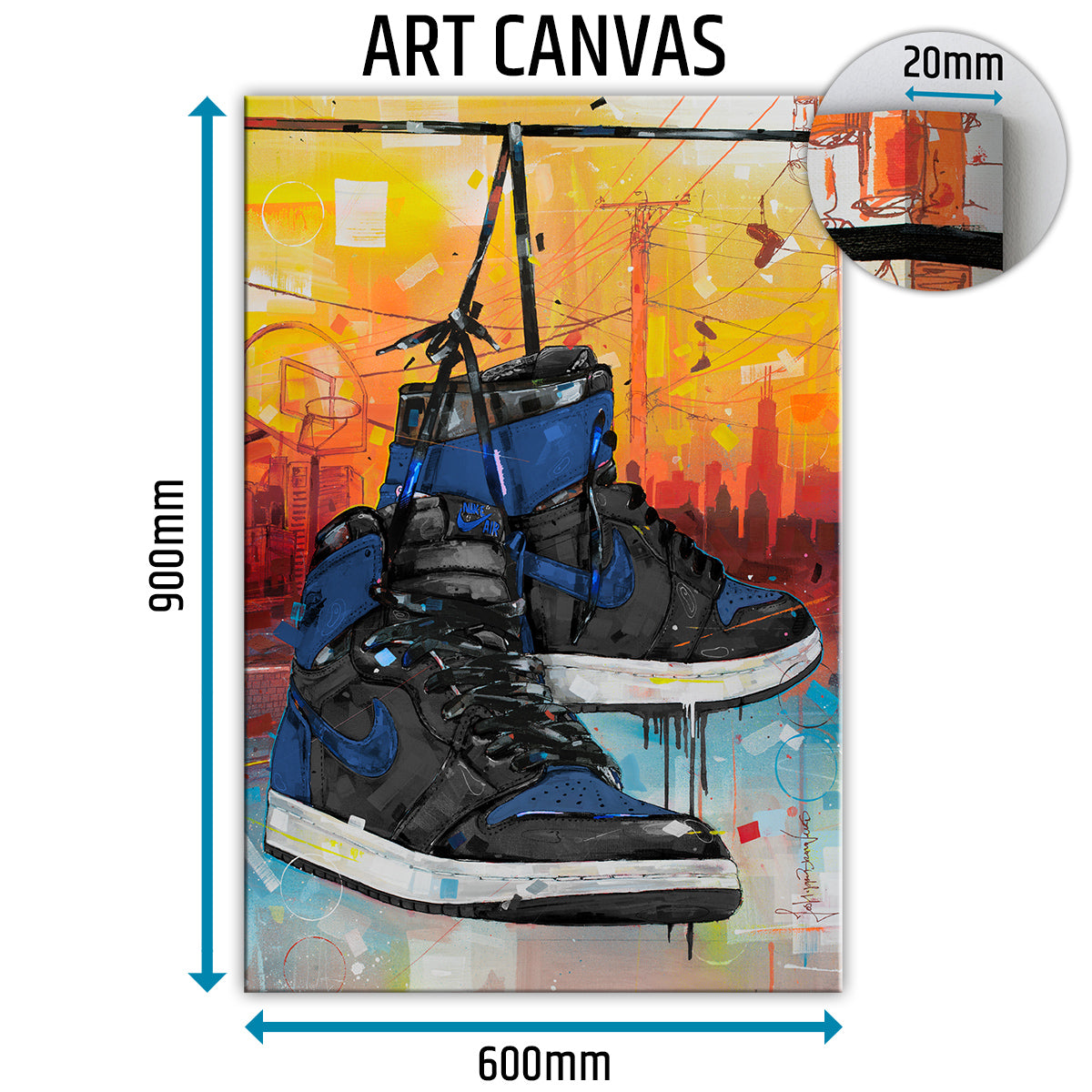 Nike Air Jordan 1 powerlines royal blue lienzo