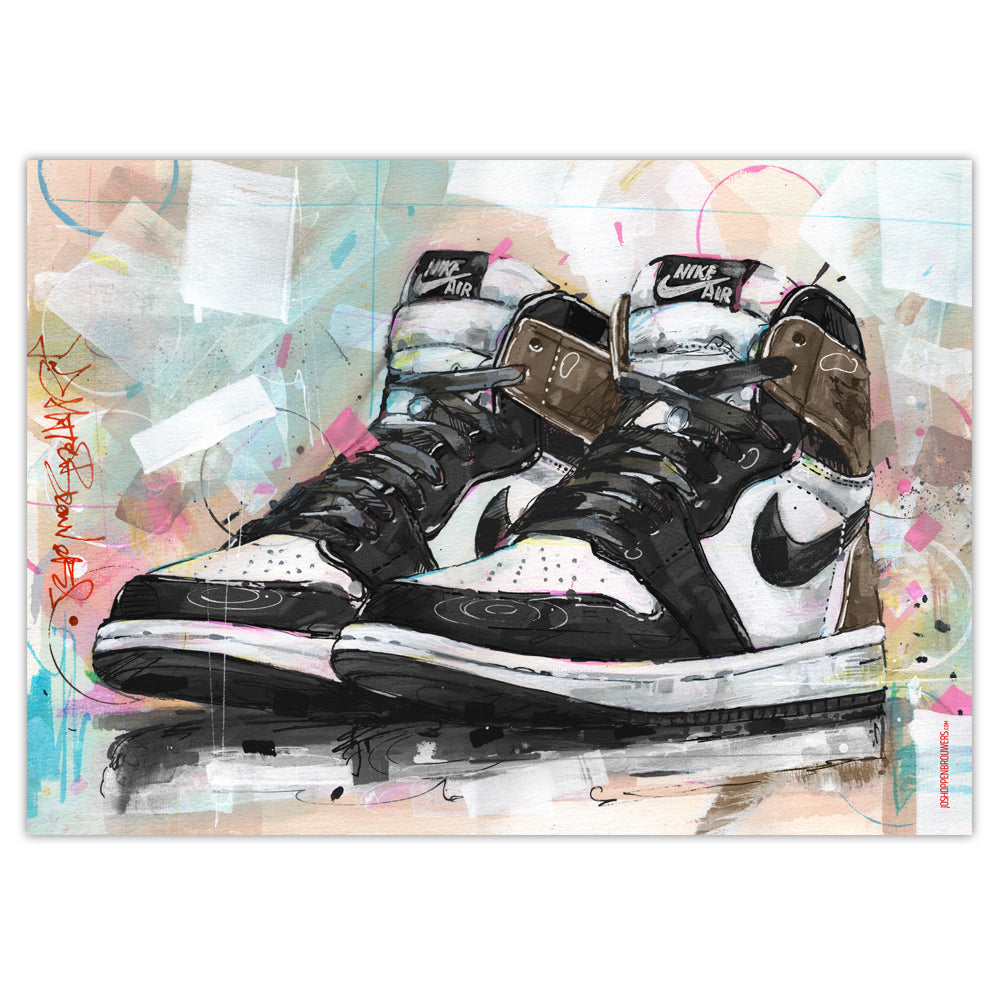 Nike Air Jordan 1 retro high dark mocha estampado 70x50 cm