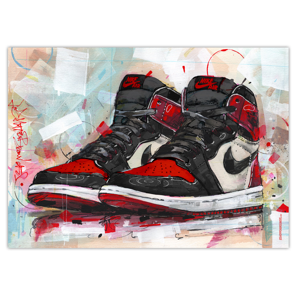 Nike Air Jordan 1 retro high bred toe Druck