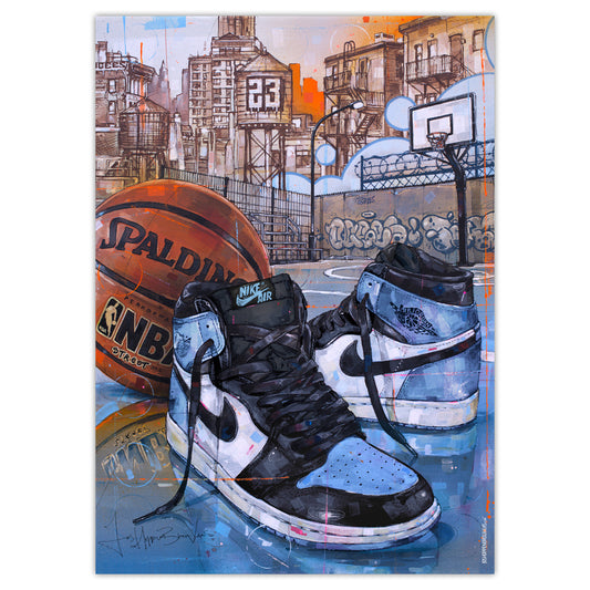 Nike Air Jordan 1 basketball UNC Toe print