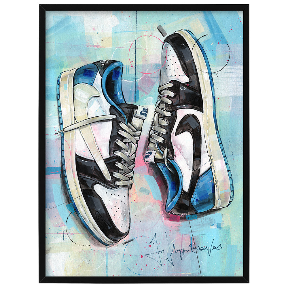 Nike Air Jordan 1 fragment low pintura 30x40 cm