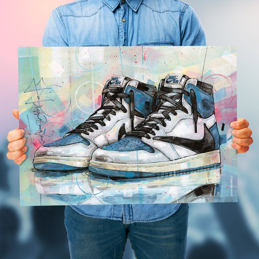 Nike Air Jordan 1 fragment high estampado 70x50 cm