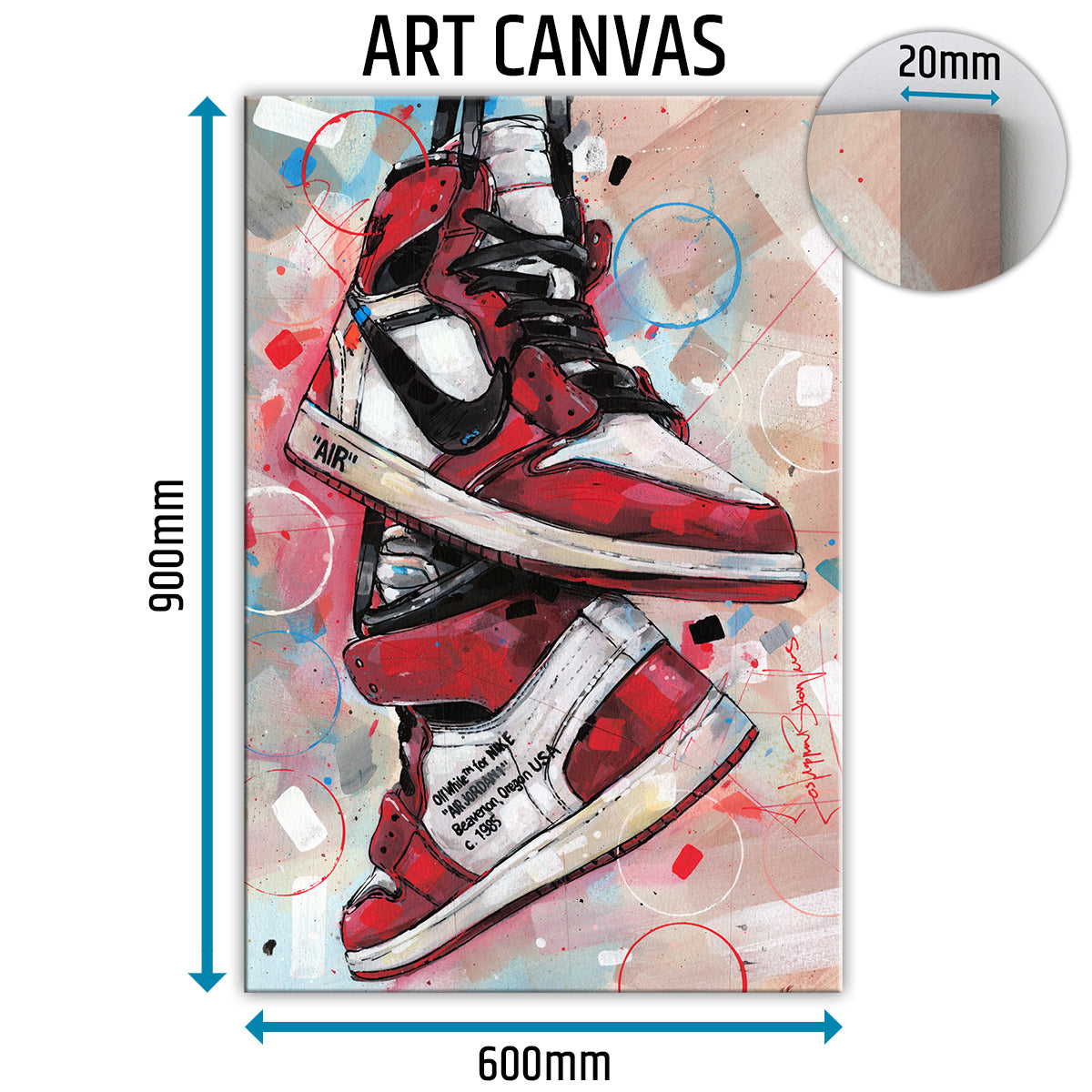 Nike Air Jordan 1 Off White Chicago lienzo