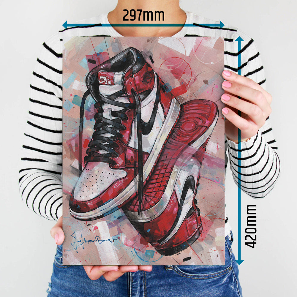 Nike Air Jordan 1 upside down Chicago estampado 29,7x42 cm (A3)