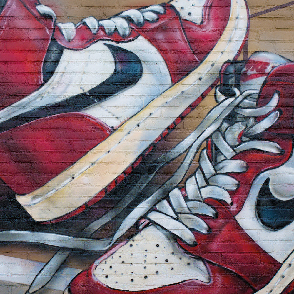 Nike Air Jordan 1 basketball graffiti Chicago Druck 70x50 cm - gerahmt und signiert