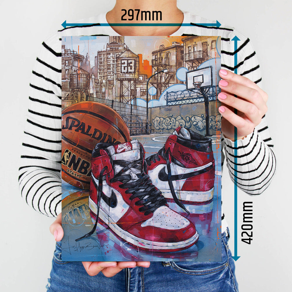 Nike Air Jordan 1 basketball Chicago estampado 29,7x42 cm (A3)