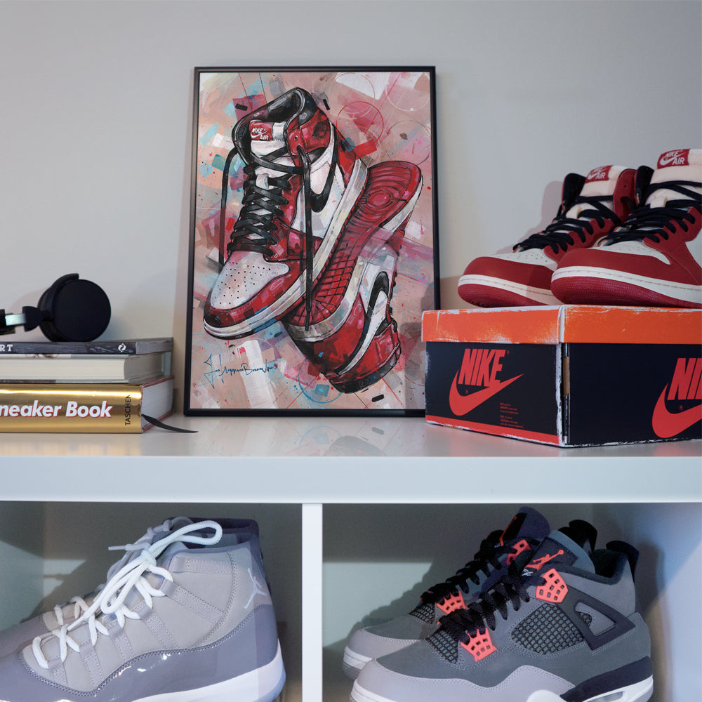 Nike Air Jordan 1 upside down Chicago print 29,7x42 cm (A3)