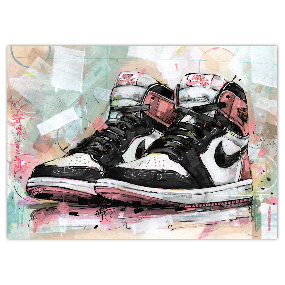 Nike Air Jordan 1 retro high rust pink print 70x50 cm