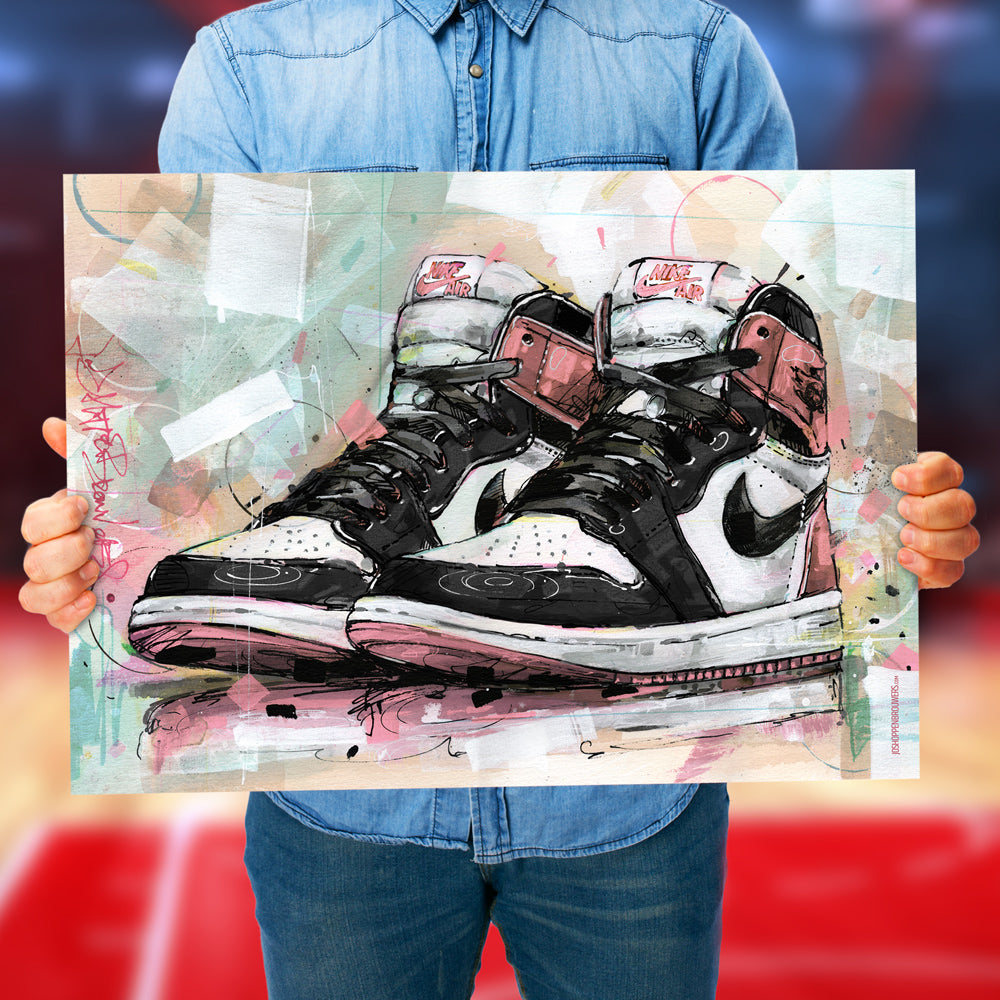 Nike Air Jordan 1 retro high rust pink print 70x50 cm