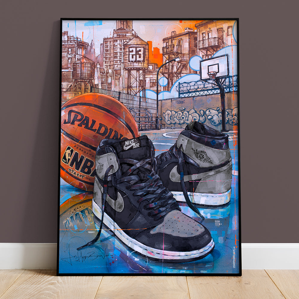 Nike Air Jordan 1 basketball shadow 1.0 imprimé 50x70 cm