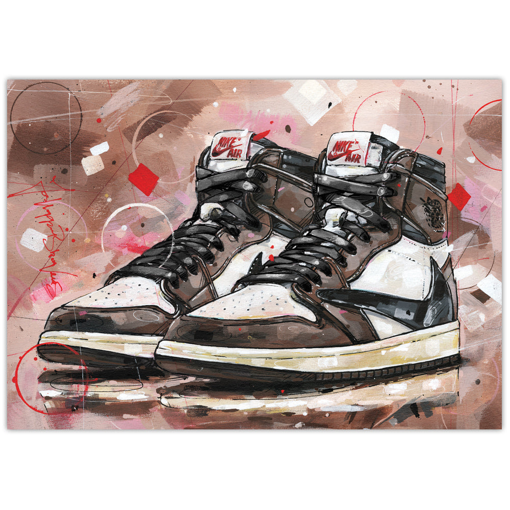 Nike Air Jordan 1 high - black laces imprimé 42x29,7 cm (A3)