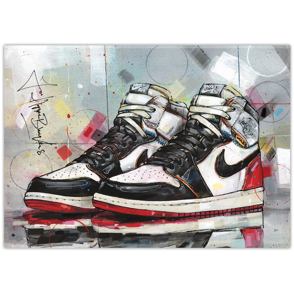 Nike Air Jordan 1 Union LA black toe Druck 42x29,7 cm (A3)