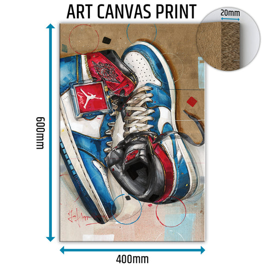 Nike Air Jordan 1 Union LA blue toe toile 40x60 cm