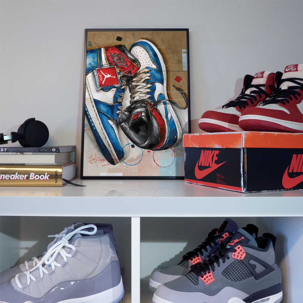 Nike Air Jordan 1 Union LA blue toe Druck 