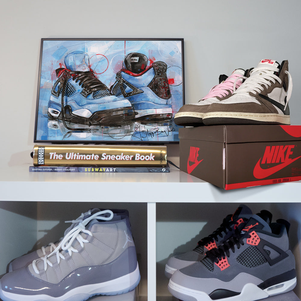 Nike Air Jordan 4 Cactus Jack print 42x29,7 cm (A3) - framed & signed