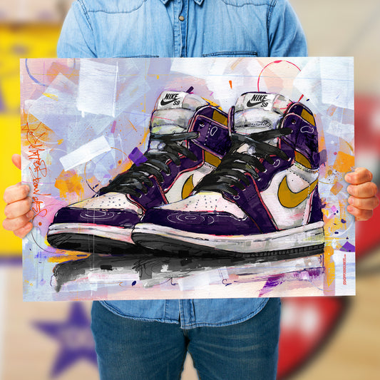 Nike Air Jordan 1 retro high L.A. to Chicago Druck 70x50 cm