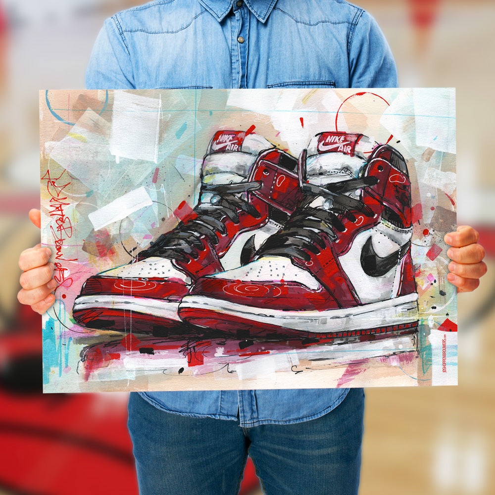 Nike Air Jordan 1 retro high Chicago Druck 70x50 cm