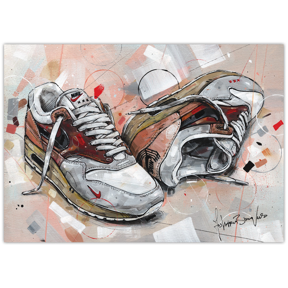 Nike Air Max 1 Amsterdam print 42x29,7 cm (A3) - framed & signed