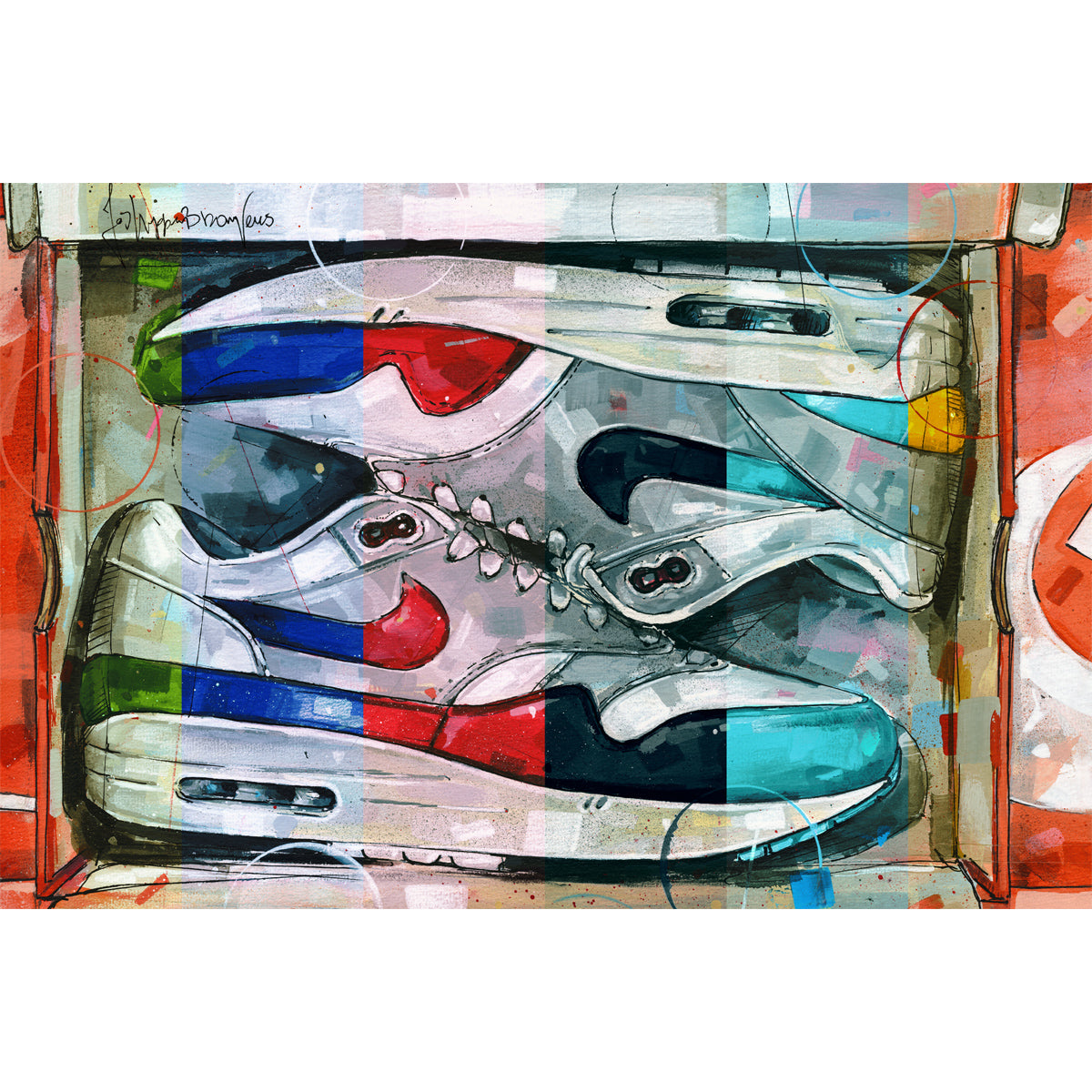 Nike Air Max 1 shoebox colourway canvas 60x40 cm