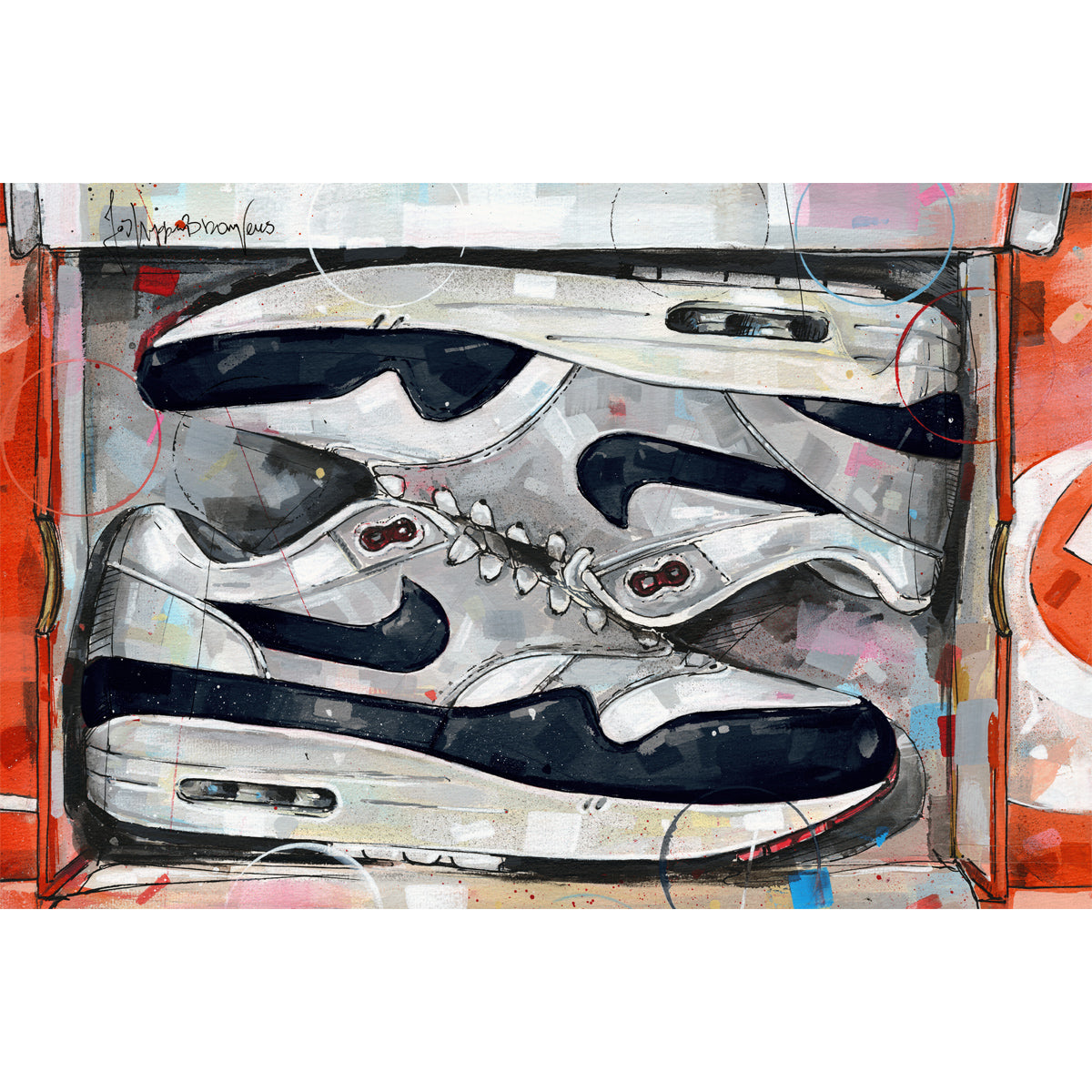 Nike Air Max 1 shoebox OG dark obsidian Leinwand 60x40 cm