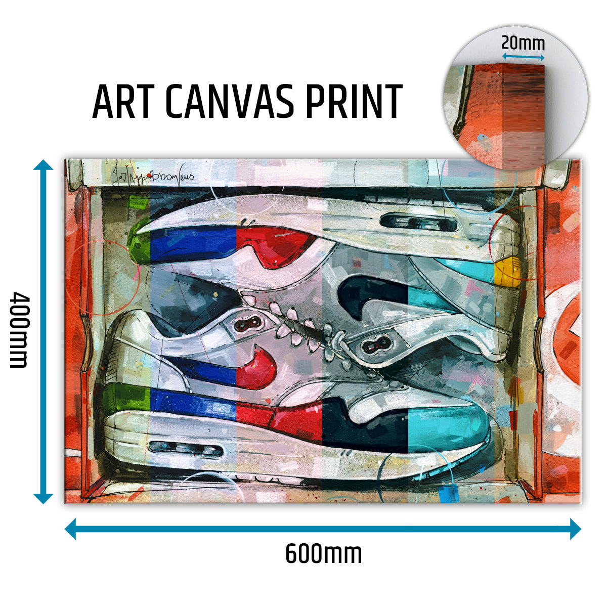 Nike Air Max 1 shoebox colourway canvas 60x40 cm