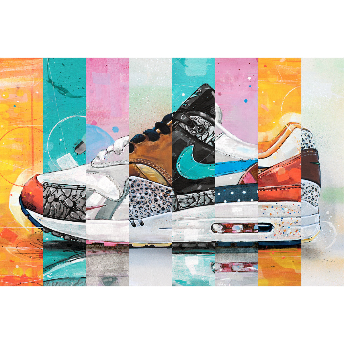 Nike Air Max 1 Parra Atmos colourway lienzo 60x40 cm