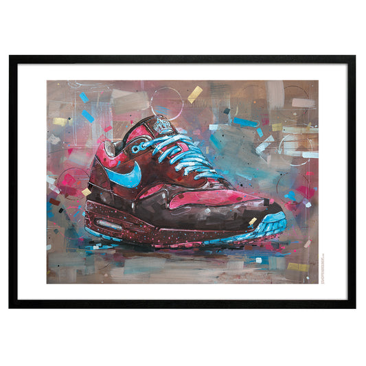 Nike Air Max 1 Parra Amsterdam estampado 70x50 cm - enmarcado y firmado