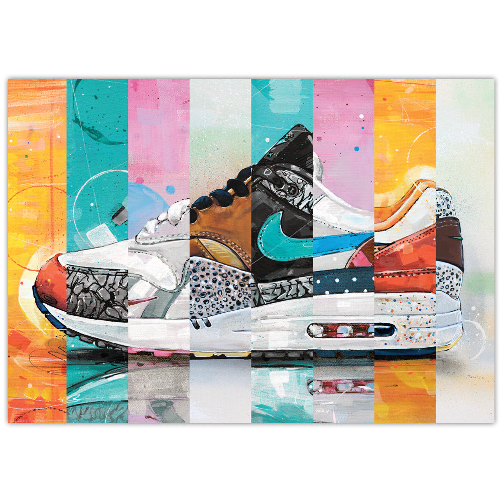 Nike Air Max 1 Parra Atmos colourway print 42x29,7 cm (A3) - framed & signed