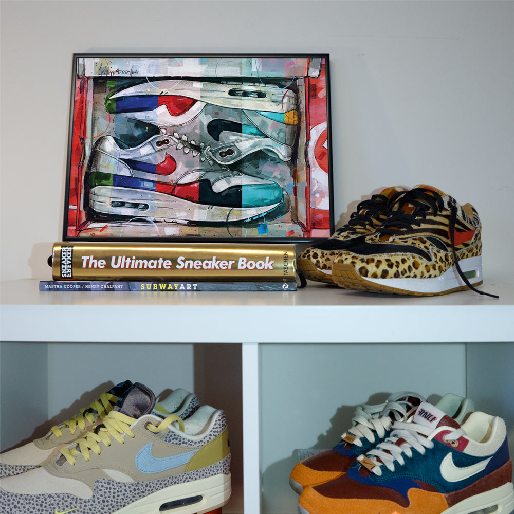 Nike Air Max 1 shoebox colourway estampado 42x29,7 cm (A3) - enmarcado y firmado