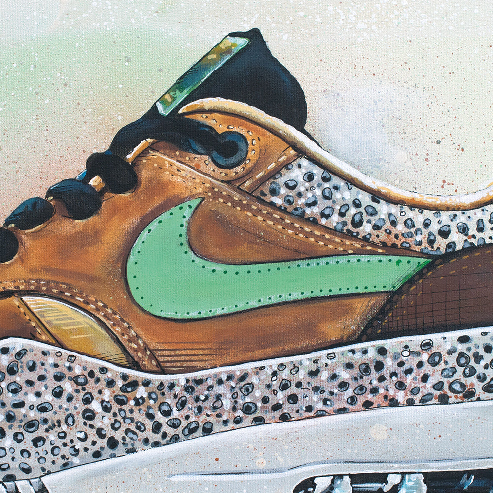 Nike Air Max 1 atmos safari green imprimé 70x50 cm - encadré et signé