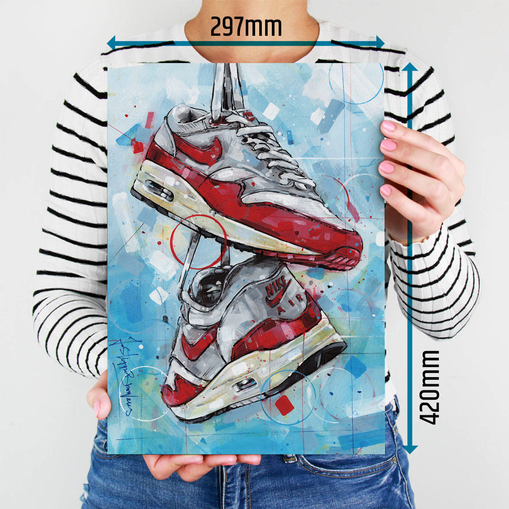 Nike Air Max 1 OG red Druck 29,7x42 cm (A3)