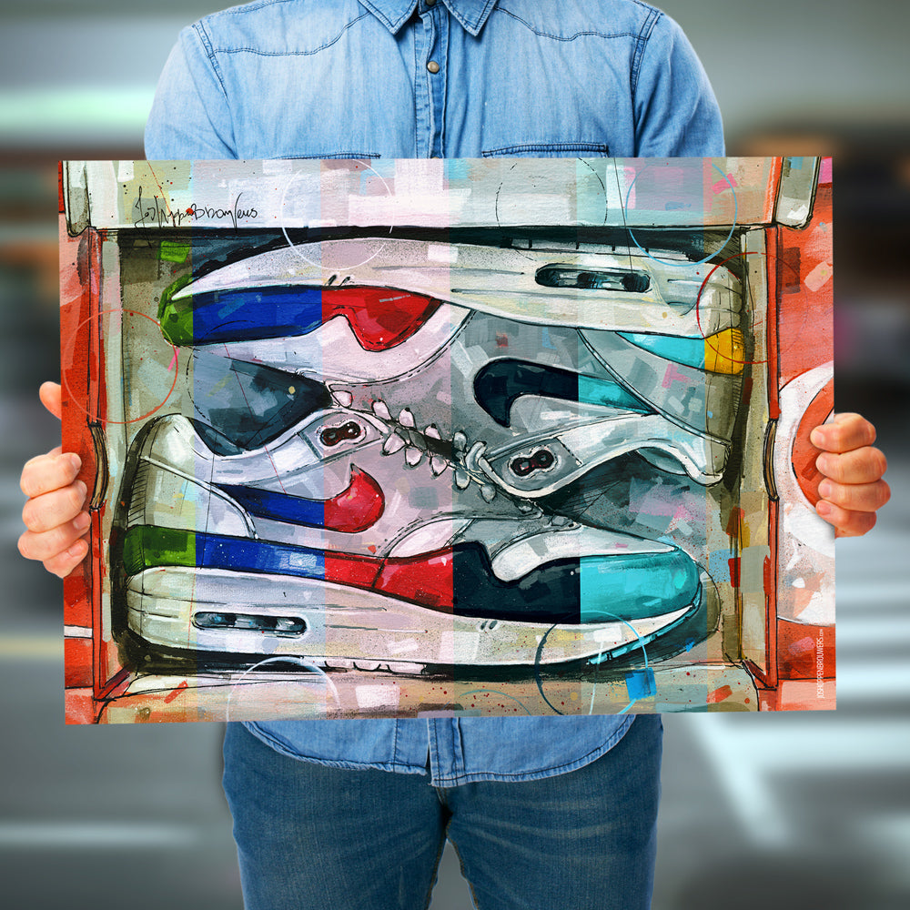 Nike Air Max 1 shoebox colourway imprimé 70x50 cm