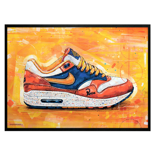 Nike Air Max 1 Parra Albert Heijn estampado 70x50 cm - enmarcado y firmado