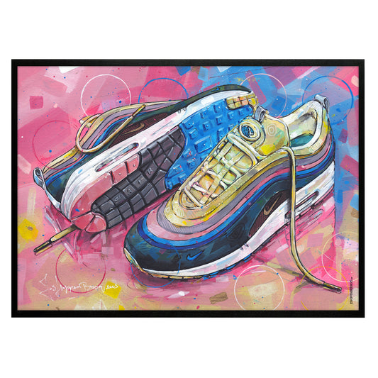 Nike Air Max 1 Sean Wotherspoon full colour print 70x50 cm - framed & signed