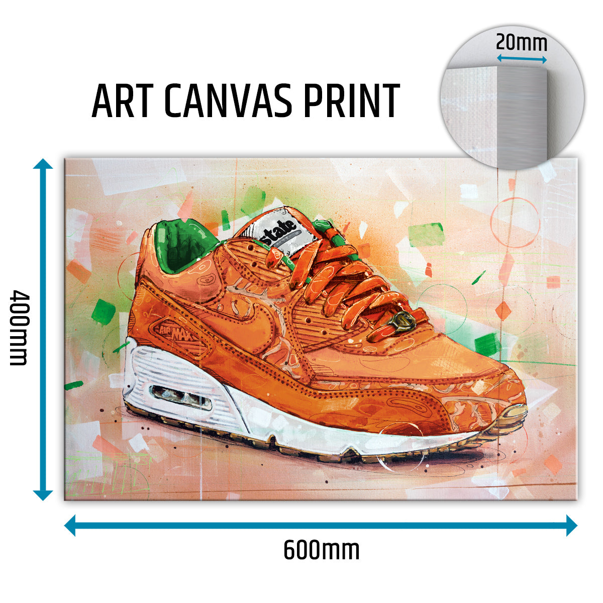 Nike Air Max 90 Homegrown state magazine canvas 60x40 cm