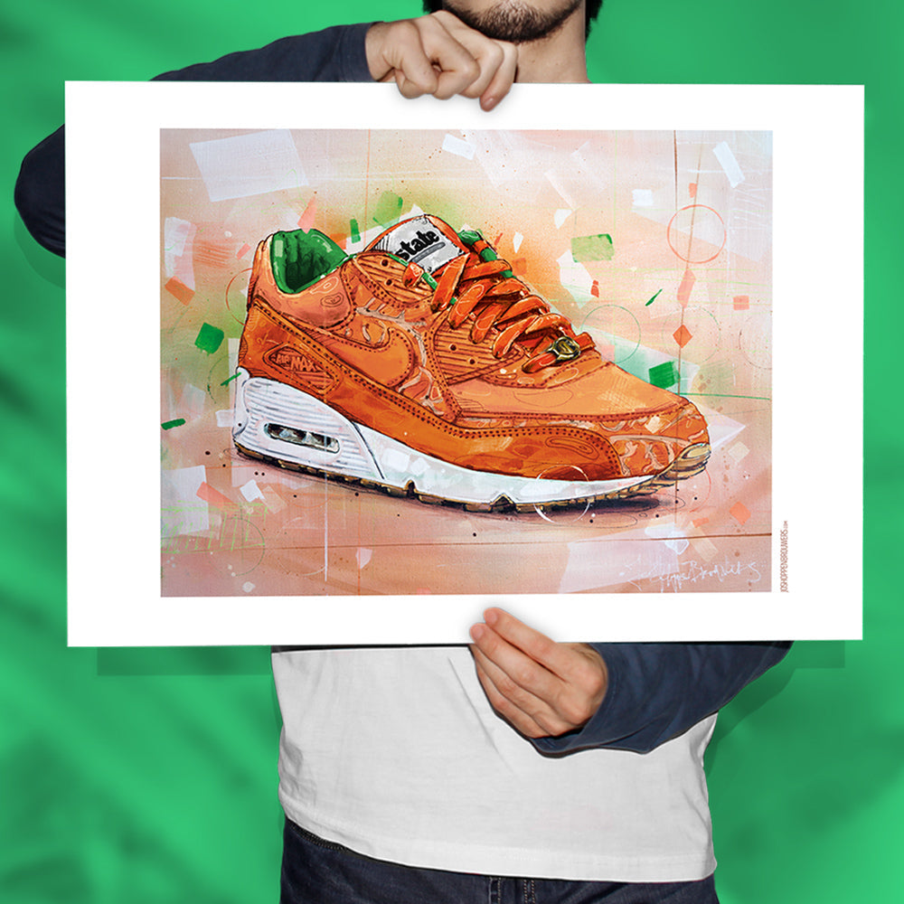 Nike Air Max 90 Homegrown state magazine print 70x50 cm - framed & signed