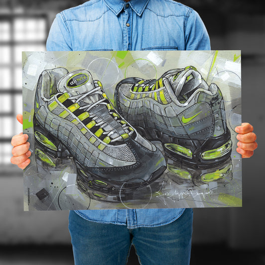 Nike Air Max 95 Neon full colour print 70x50 cm