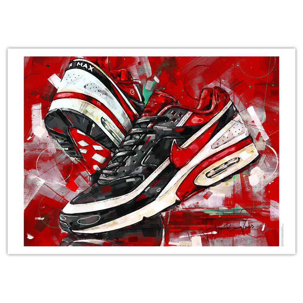 Nike Air Max classic BW varsity red print 70x50 cm