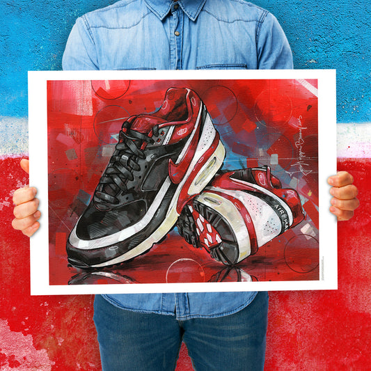 Nike Air Max classic BW varsity red 2 print 70x50 cm