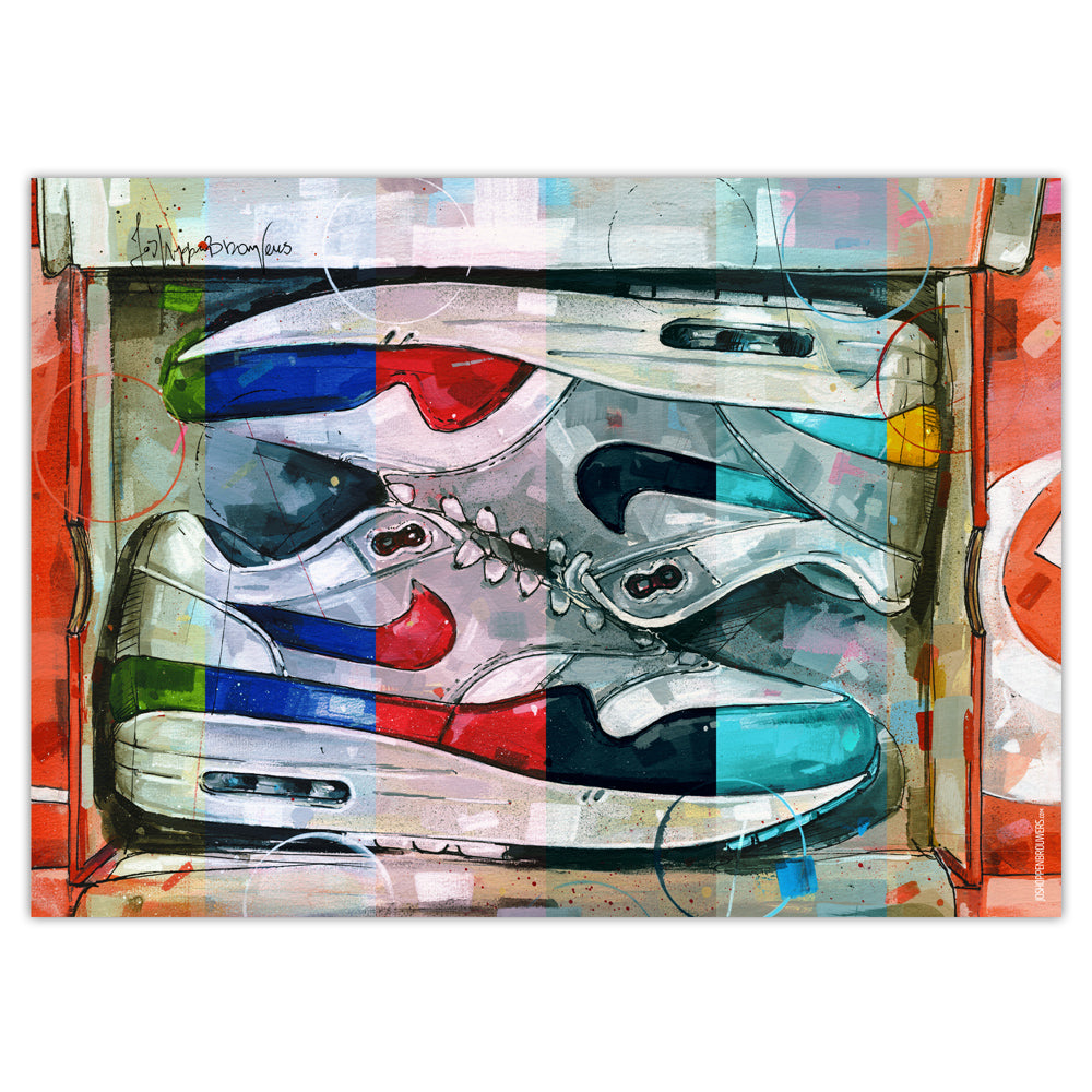 Nike Air Max 1 shoebox colourway print 70x50 cm