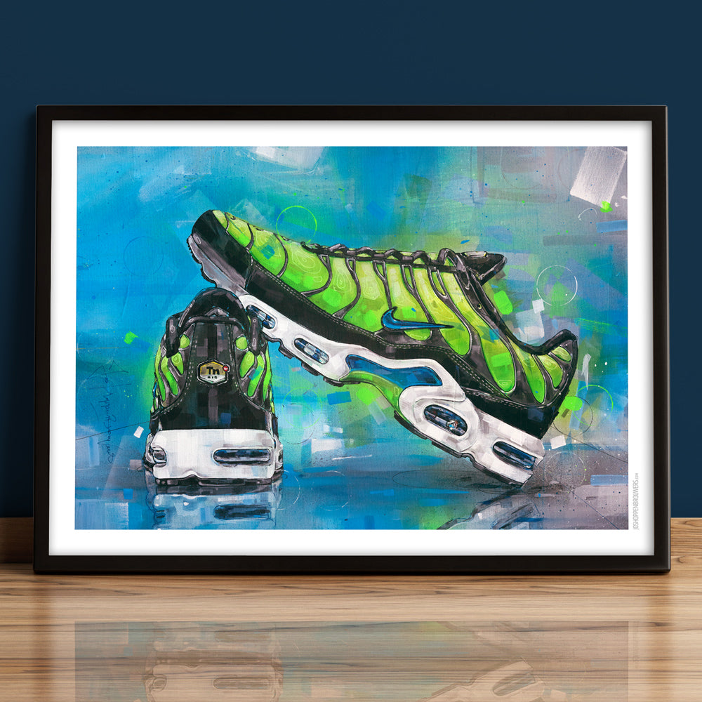 Nike Air Max TN plus imprimé 70x50 cm - encadré et signé