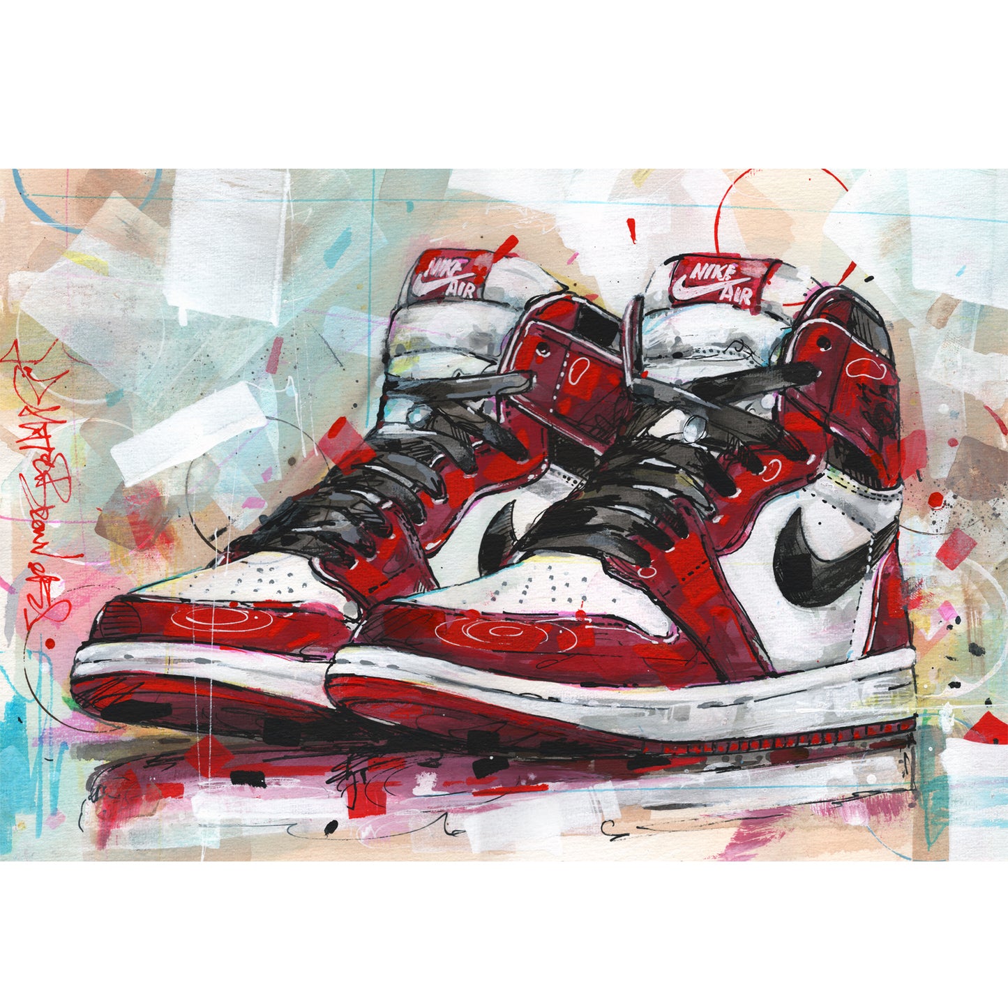 Nike Air Jordan 1 retro high Chicago lienzo 60x40 cm