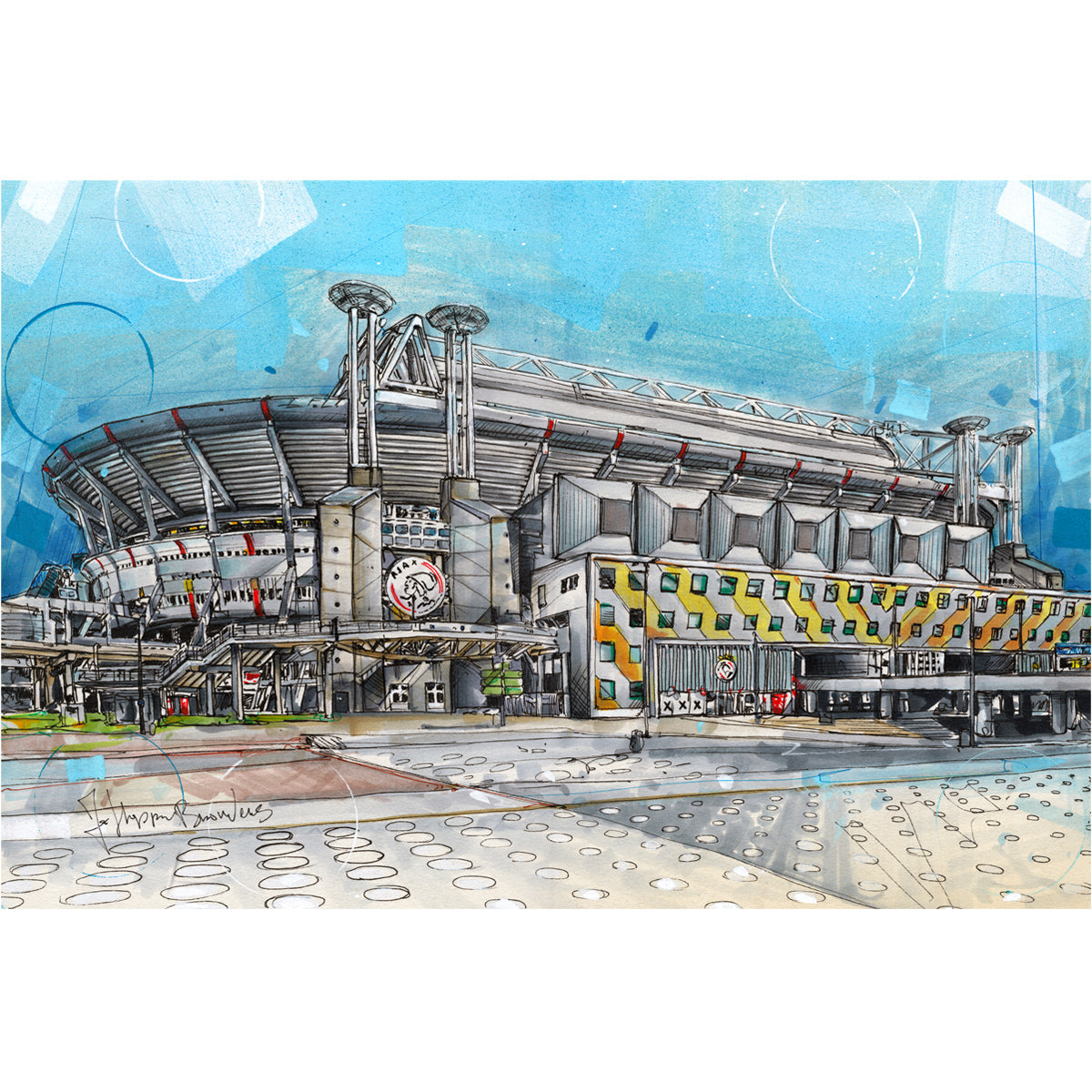 Amsterdam soccerstadium canvas 60x40 cm