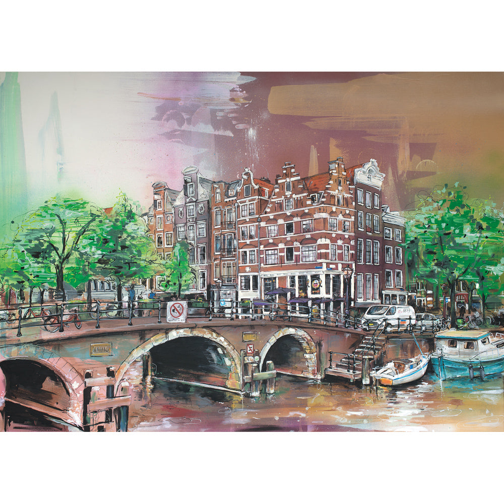 Amsterdam city painting 140x100 cm