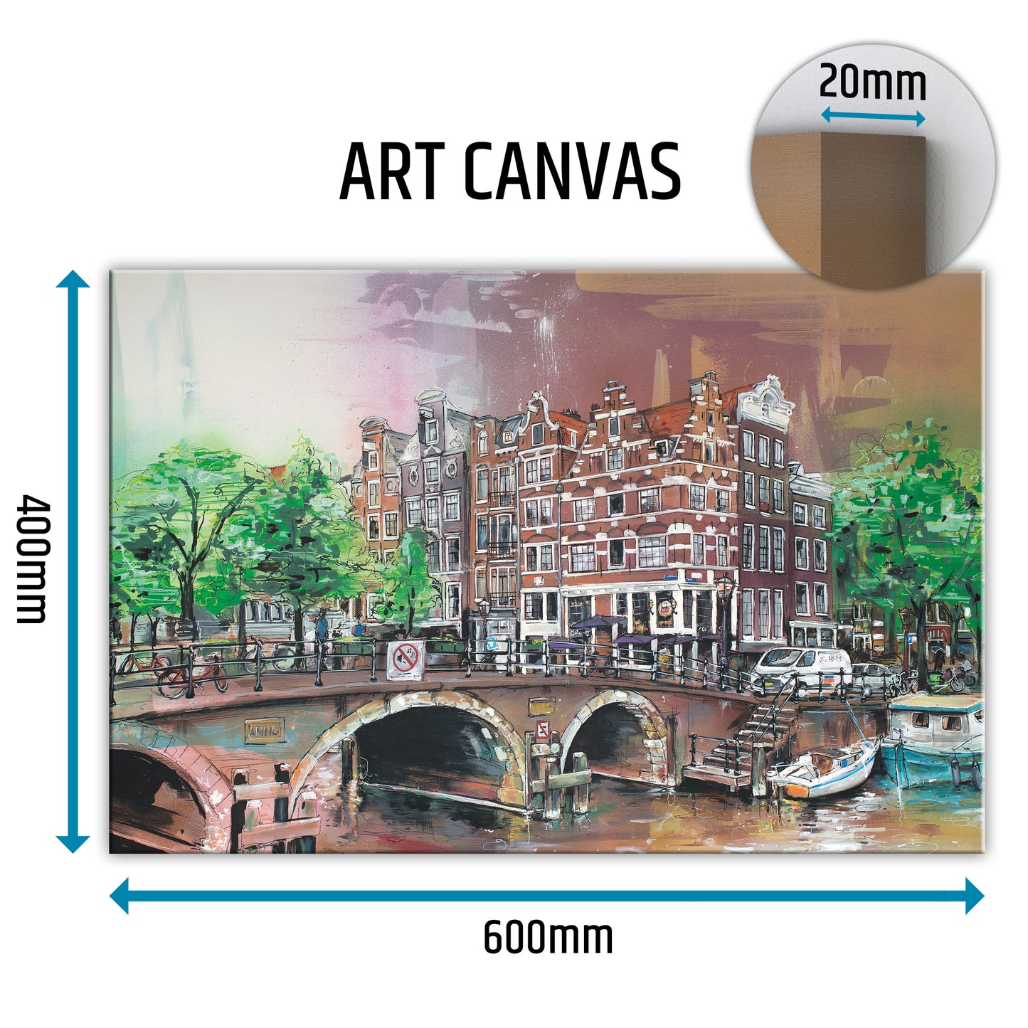 La ville d'Amsterdam toile 60x40 cm