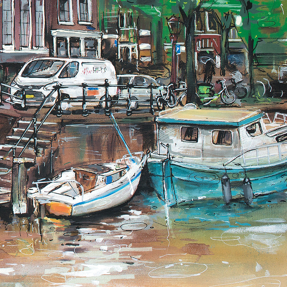 Amsterdam city painting 140x100 cm