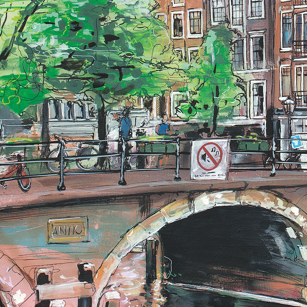 Amsterdam city painting 140x100 cm