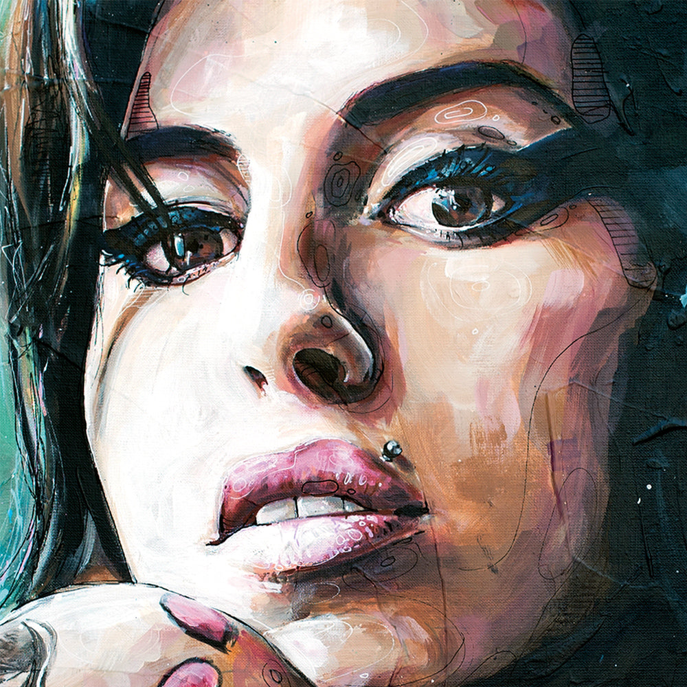 Amy Winehouse 03 Druck 29,7x42 cm (A3) - gerahmt und signiert