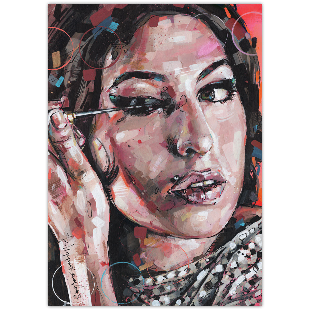 Amy Winehouse 02 estampado 29,7x42 cm (A3) - enmarcado y firmado