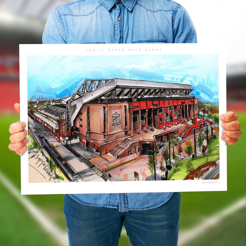 Liverpool estadio de fútbol estampado 70x50 cm